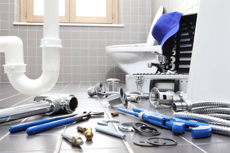 Toilet getting repaired